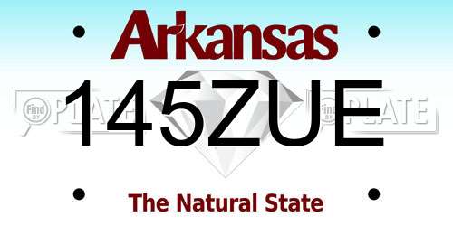 145ZUE Arkansas License Plate