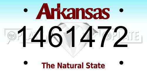1461472 Arkansas License Plate