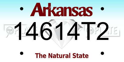 14614T2 Arkansas License Plate