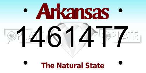 14614T7 Arkansas License Plate