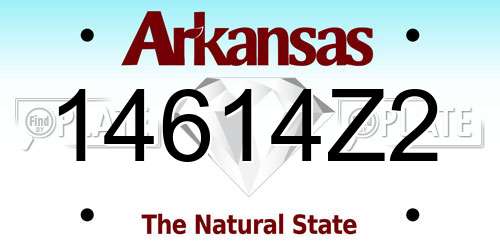 14614Z2 Arkansas License Plate