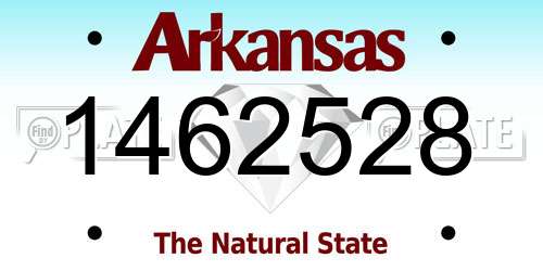 1462528 Arkansas License Plate