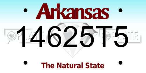 14625T5 Arkansas License Plate