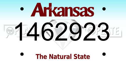 1462923 Arkansas License Plate