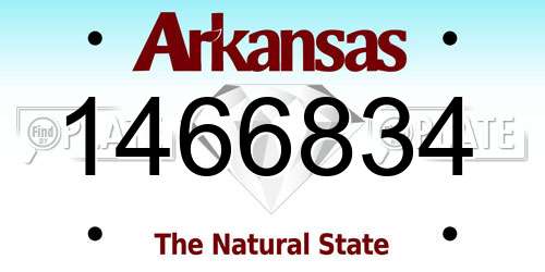 1466834 Arkansas License Plate