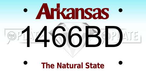 1466BD Arkansas License Plate