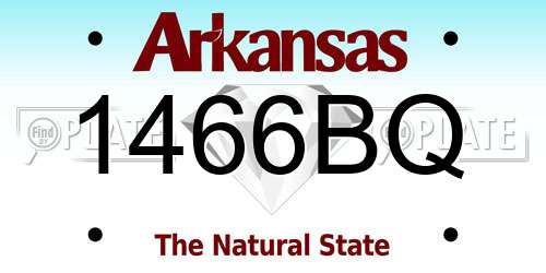 1466BQ Arkansas License Plate