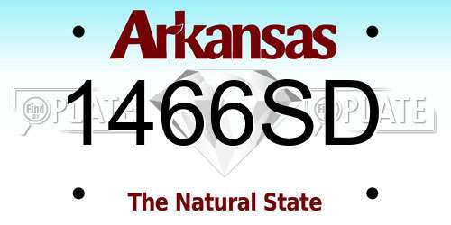 1466SD Arkansas License Plate