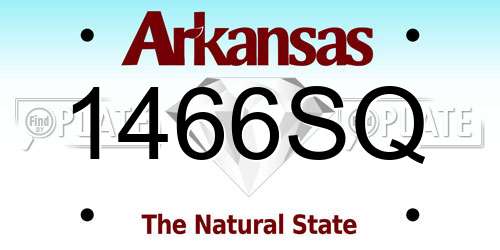 1466SQ Arkansas License Plate