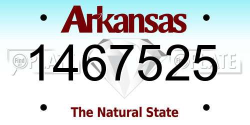 1467525 Arkansas License Plate