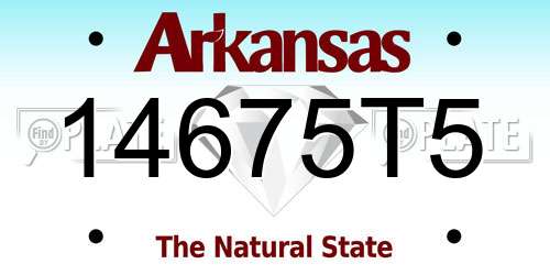 14675T5 Arkansas License Plate