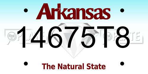 14675T8 Arkansas License Plate