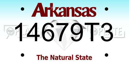 14679T3 Arkansas License Plate