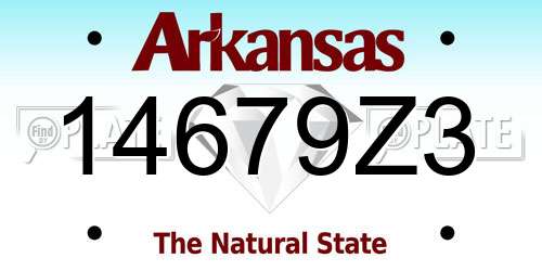 14679Z3 Arkansas License Plate