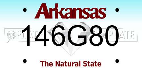 146G80 Arkansas License Plate