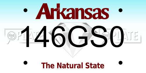 146GS0 Arkansas License Plate