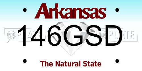 146GSD Arkansas License Plate