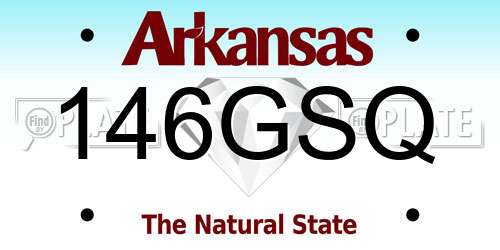 146GSQ Arkansas License Plate