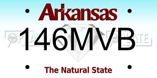 146MVB Arkansas License Plate