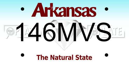 146MVS Arkansas License Plate