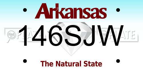 146SJW Arkansas License Plate