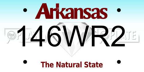 146WR2 Arkansas License Plate