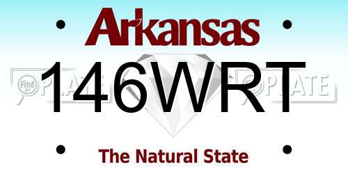 146WRT Arkansas License Plate