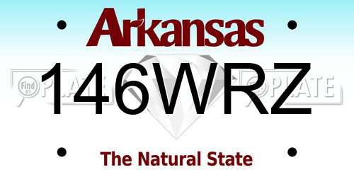 146WRZ Arkansas License Plate