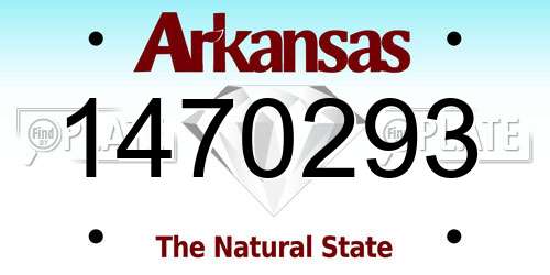 1470293 Arkansas License Plate