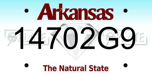 14702G9 Arkansas License Plate
