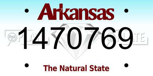1470769 Arkansas License Plate