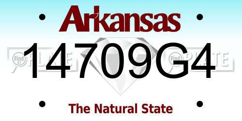 14709G4 Arkansas License Plate