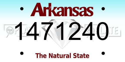 1471240 Arkansas License Plate