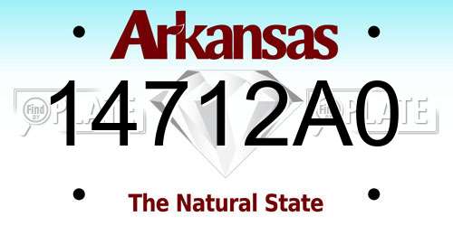 14712A0 Arkansas License Plate
