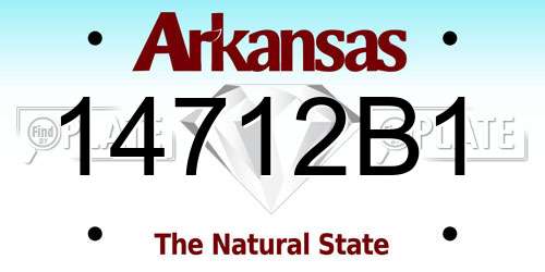 14712B1 Arkansas License Plate