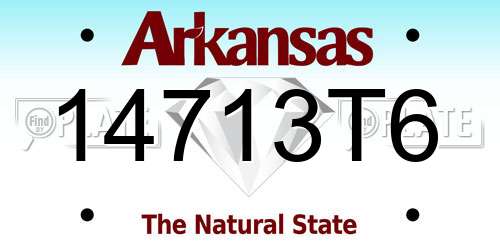 14713T6 Arkansas License Plate