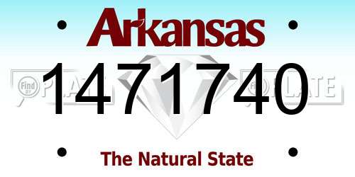 1471740 Arkansas License Plate