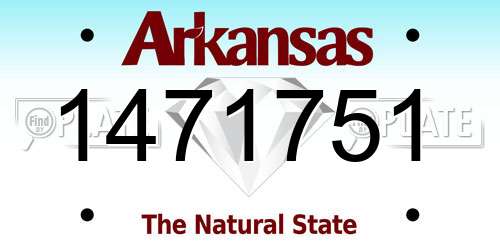 1471751 Arkansas License Plate