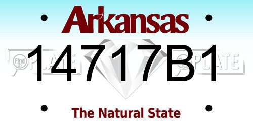 14717B1 Arkansas License Plate