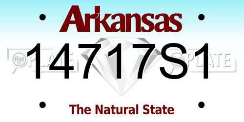 14717S1 Arkansas License Plate