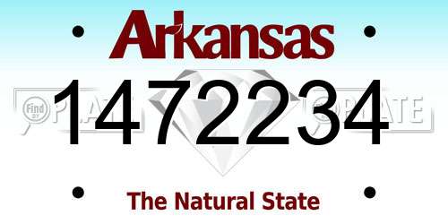 1472234 Arkansas License Plate
