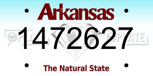 1472627 Arkansas License Plate