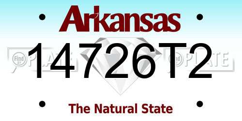 14726T2 Arkansas License Plate