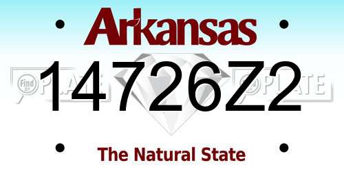 14726Z2 Arkansas License Plate