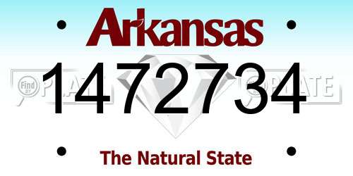 1472734 Arkansas License Plate