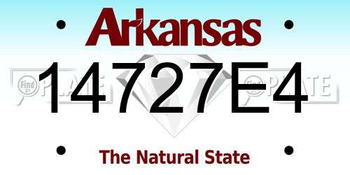 14727E4 Arkansas License Plate