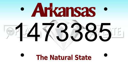 1473385 Arkansas License Plate