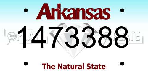 1473388 Arkansas License Plate