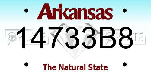 14733B8 Arkansas License Plate
