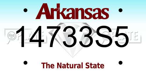 14733S5 Arkansas License Plate